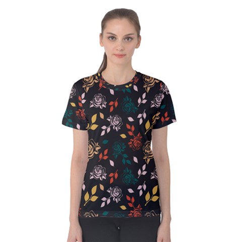 Rose Floral Women s Cotton Tee by tmsartbazaar