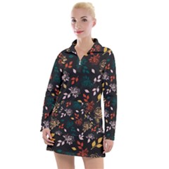 Rose Floral Women s Long Sleeve Casual Dress by tmsartbazaar