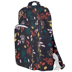 Rose Floral Double Compartment Backpack by tmsartbazaar