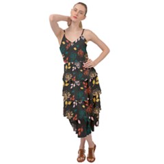 Rose Floral Layered Bottom Dress by tmsartbazaar