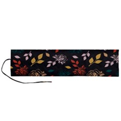 Rose Floral Roll Up Canvas Pencil Holder (l) by tmsartbazaar