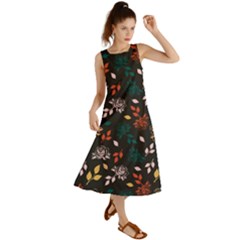 Rose Floral Summer Maxi Dress by tmsartbazaar