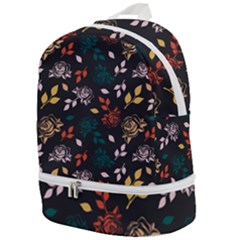 Rose Floral Zip Bottom Backpack by tmsartbazaar