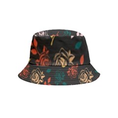 Rose Floral Inside Out Bucket Hat (kids) by tmsartbazaar