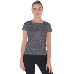 Abstract Spirals, Spiral Abstraction, Gray Color, Graphite Short Sleeve Sports Top  by Casemiro