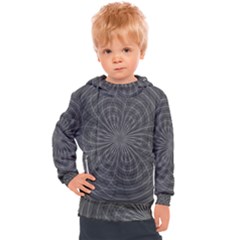 Abstract Spirals, Spiral Abstraction, Gray Color, Graphite Kids  Hooded Pullover by Casemiro