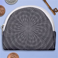 Abstract Spirals, Spiral Abstraction, Gray Color, Graphite Horseshoe Style Canvas Pouch by Casemiro