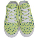 Blue butterflies at lemon yellow, nature themed pattern Half Slippers View1