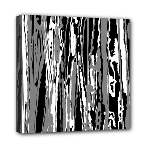 Black And White Abstract Linear Print Mini Canvas 8  X 8  (stretched) by dflcprintsclothing