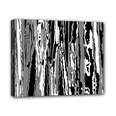 Black And White Abstract Linear Print Canvas 10  X 8  (stretched) by dflcprintsclothing