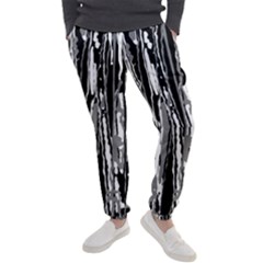 Black And White Abstract Linear Print Men s Jogger Sweatpants by dflcprintsclothing