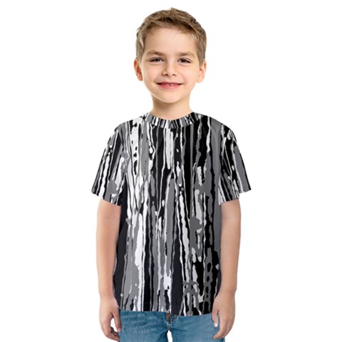 Black And White Abstract Linear Print Kids  Sport Mesh Tee by dflcprintsclothing