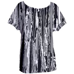 Black And White Abstract Linear Print Women s Oversized Tee by dflcprintsclothing