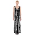 Black And White Abstract Linear Print Thigh Split Maxi Dress View1