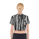 Black And White Abstract Linear Print Cotton Crop Top View2