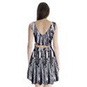 Black And White Abstract Linear Print Split Back Mini Dress  View2