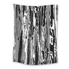 Black And White Abstract Linear Print Medium Tapestry by dflcprintsclothing