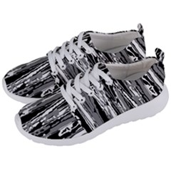 Black And White Abstract Linear Print Men s Lightweight Sports Shoes