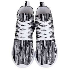 Black And White Abstract Linear Print Women s Lightweight High Top Sneakers by dflcprintsclothing