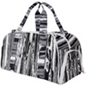 Black And White Abstract Linear Print Burner Gym Duffel Bag View1