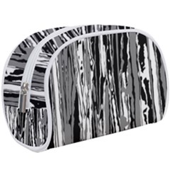 Black And White Abstract Linear Print Make Up Case (large) by dflcprintsclothing