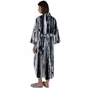 Black And White Abstract Linear Print Maxi Satin Kimono View2