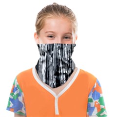 Black And White Abstract Linear Print Face Covering Bandana (kids) by dflcprintsclothing