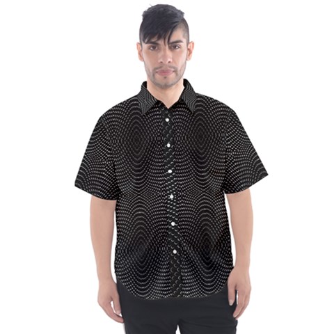 Black And White Kinetic Design Pattern Men s Short Sleeve Shirt by dflcprintsclothing