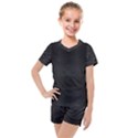 Black And White Kinetic Design Pattern Kids  Mesh Tee and Shorts Set View1