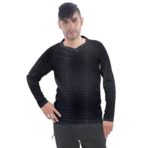 Black And White Kinetic Design Pattern Men s Pique Long Sleeve Tee by dflcprintsclothing