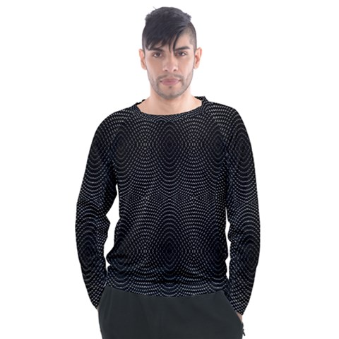 Black And White Kinetic Design Pattern Men s Long Sleeve Raglan Tee by dflcprintsclothing