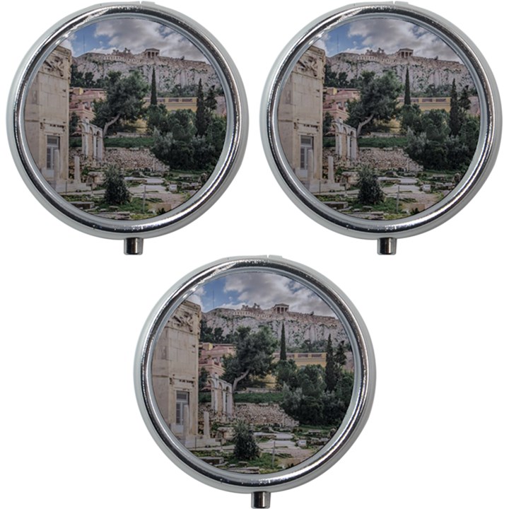 Roman Agora, Athens, Greece Mini Round Pill Box (Pack of 3)