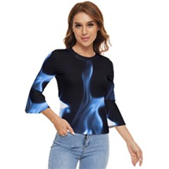 Blue Fire Bell Sleeve Top