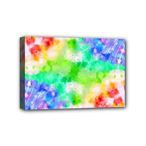 Tie Die Look Rainbow Pattern Mini Canvas 6  X 4  (stretched)