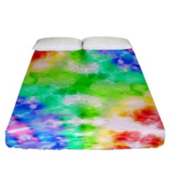 Tie Die Look Rainbow Pattern Fitted Sheet (king Size) by myblueskye777