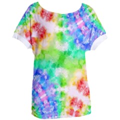 Tie Die Look Rainbow Pattern Women s Oversized Tee by myblueskye777