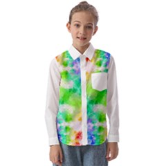 Tie Die Look Rainbow Pattern Kids  Long Sleeve Shirt by myblueskye777