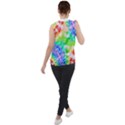 Tie Die Look Rainbow Pattern Mock Neck Chiffon Sleeveless Top View2