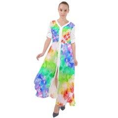 Tie Die Look Rainbow Pattern Waist Tie Boho Maxi Dress by myblueskye777