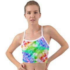 Tie Die Look Rainbow Pattern Mini Tank Bikini Top by myblueskye777