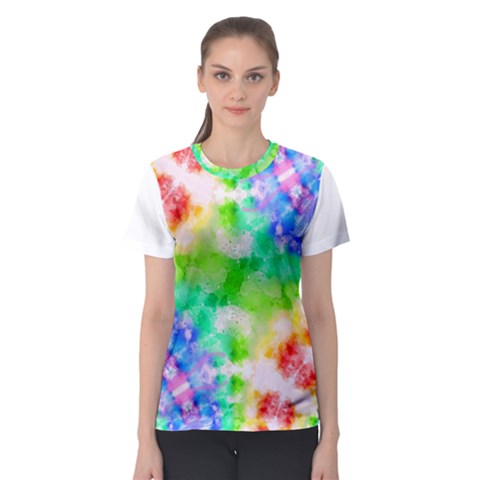 Fpd Batik Rainbow Pattern Women s Sport Mesh Tee by myblueskye777