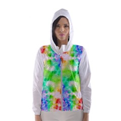 Fpd Batik Rainbow Pattern Women s Hooded Windbreaker by myblueskye777