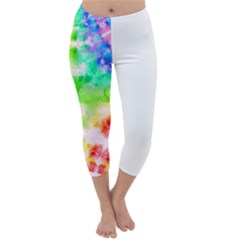 Fpd Batik Rainbow Pattern Capri Winter Leggings  by myblueskye777