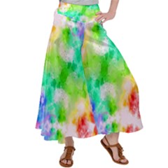 Fpd Batik Rainbow Pattern Satin Palazzo Pants