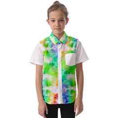 Fpd Batik Rainbow Pattern Kids  Short Sleeve Shirt by myblueskye777