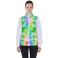 Fpd Batik Rainbow Pattern Women s High Neck Windbreaker by myblueskye777