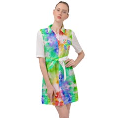 Fpd Batik Rainbow Pattern Belted Shirt Dress