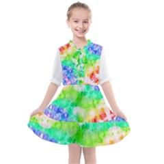 Fpd Batik Rainbow Pattern Kids  All Frills Chiffon Dress by myblueskye777