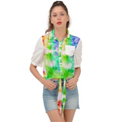 Fpd Batik Rainbow Pattern Tie Front Shirt  by myblueskye777