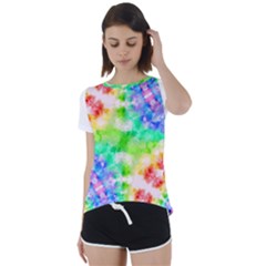 Fpd Batik Rainbow Pattern Short Sleeve Foldover Tee by myblueskye777